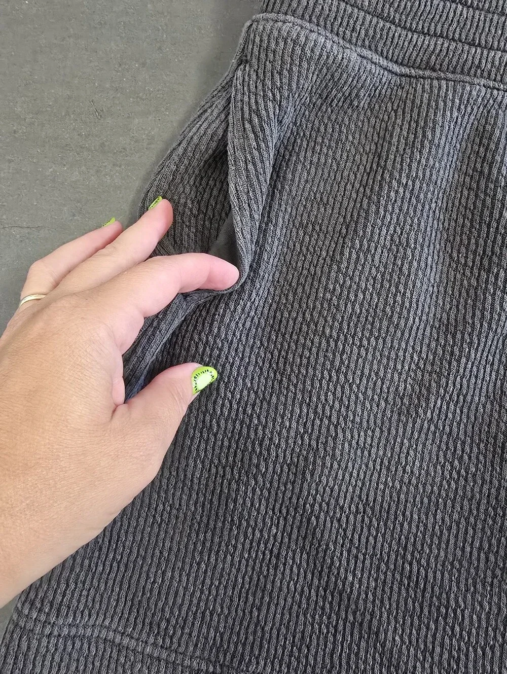 Aerie Mini Skirt Ribbed Grey Pockets Size XL